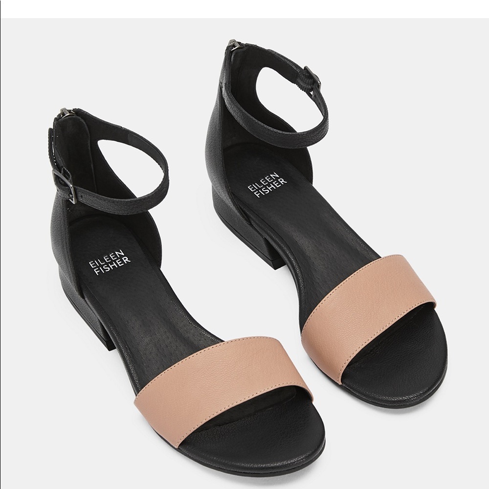 Eileen Fisher Amelie Tumbled Leather Sandals